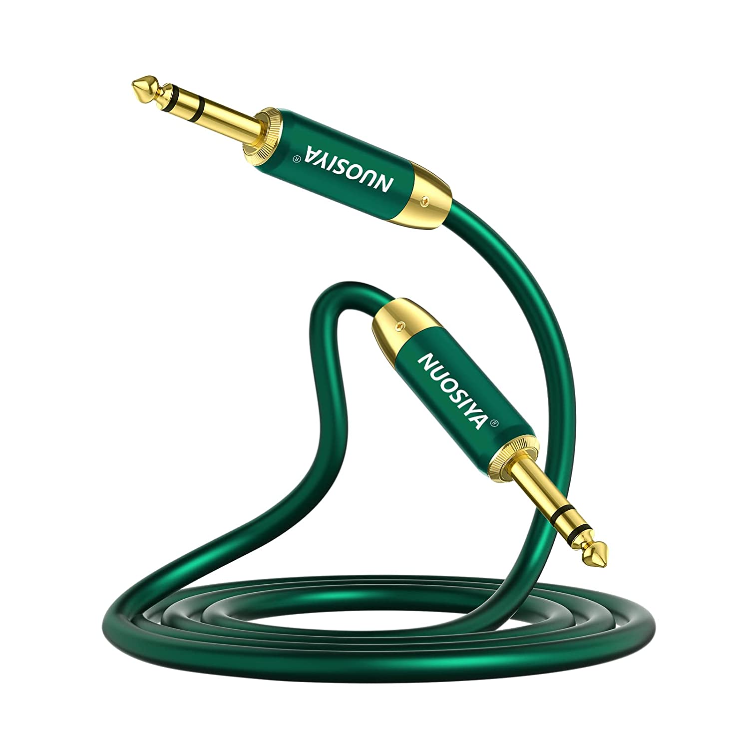 1/4 inch TRS Cable Gold Plated Heavy Duty Copper Shell TRS 6.35mm Male to Male Balanced Stereo Audio Adapter