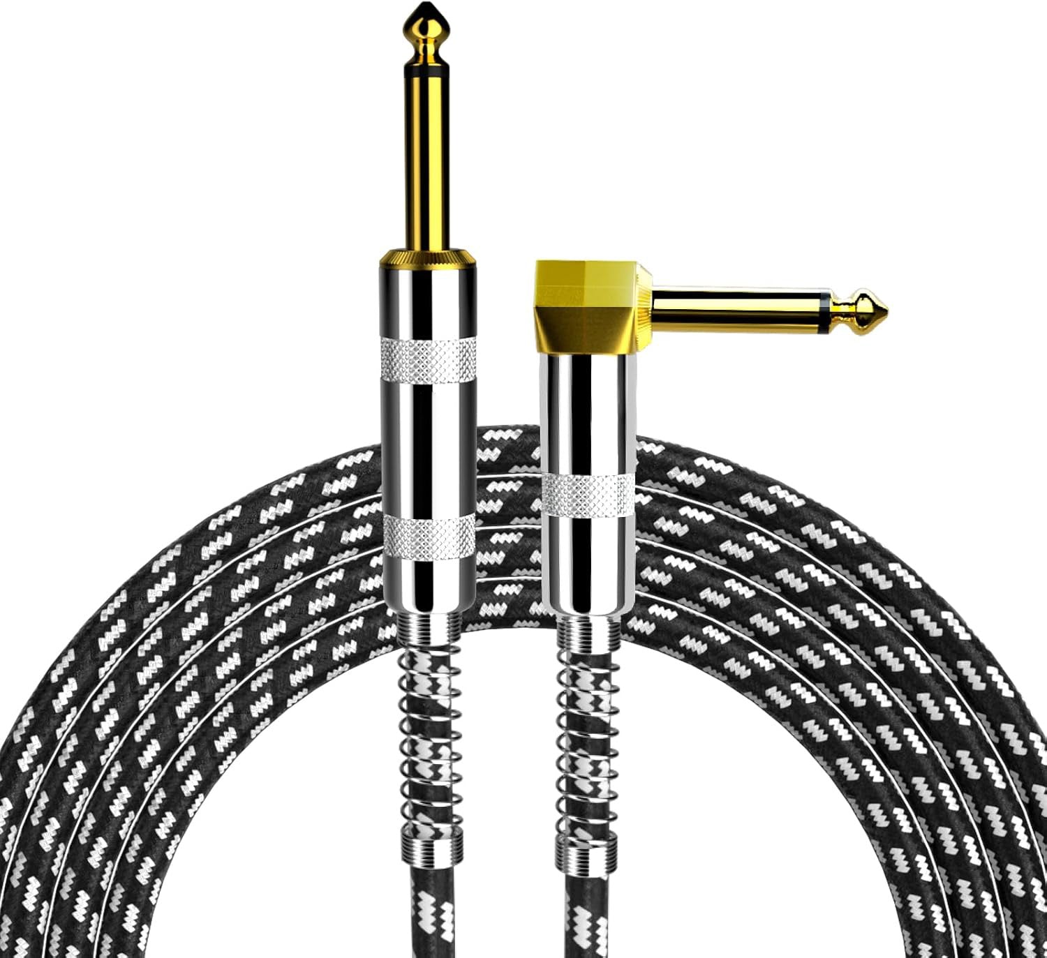 Factory oem Guitar Cable 6.35mm TS Straight to Right Angle Instrument Cable Male to Male Plug Audio Cord for Electric Guitar