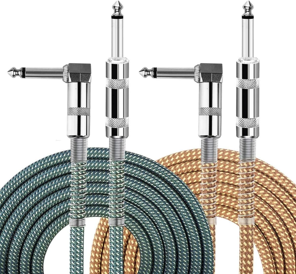 Factory OEM High Sound Quality 6.35mm Guitar Patch Cable Jacket Mono Connector Instrument 1M Audio Cable Car HDTV Computer Bulk