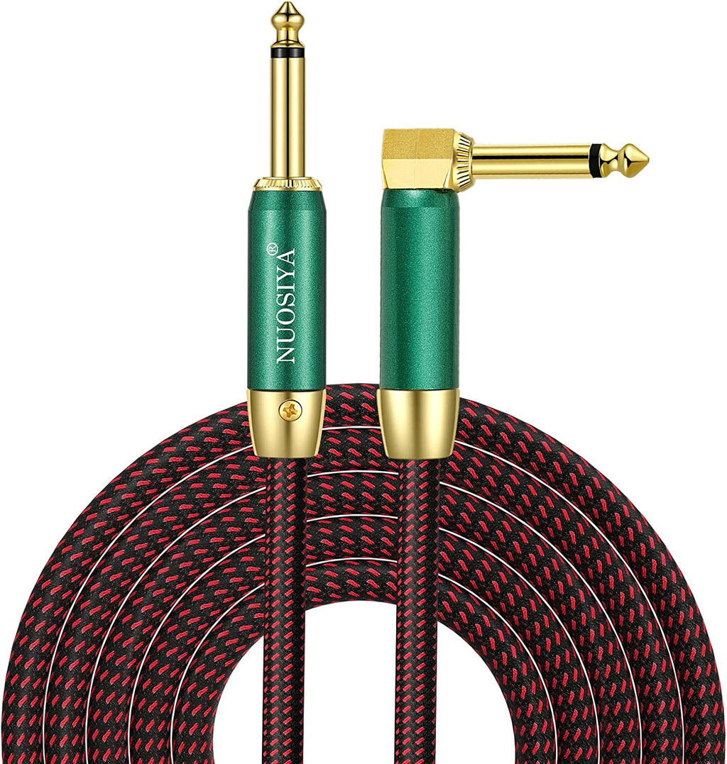Guitar Cable Instrument Cord TS 1/4 Inch Audio 22AWG Chord 6.35MM Right Angle Support Guitar Amp