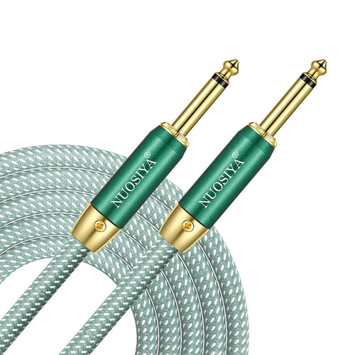 1/4 Inch Electric Instrument Cable Bass AMP Cord for Electric Guitar Bass Guitar Electric Mandolin Pro Audio Braided Tweed 24K Gold Plated Plug