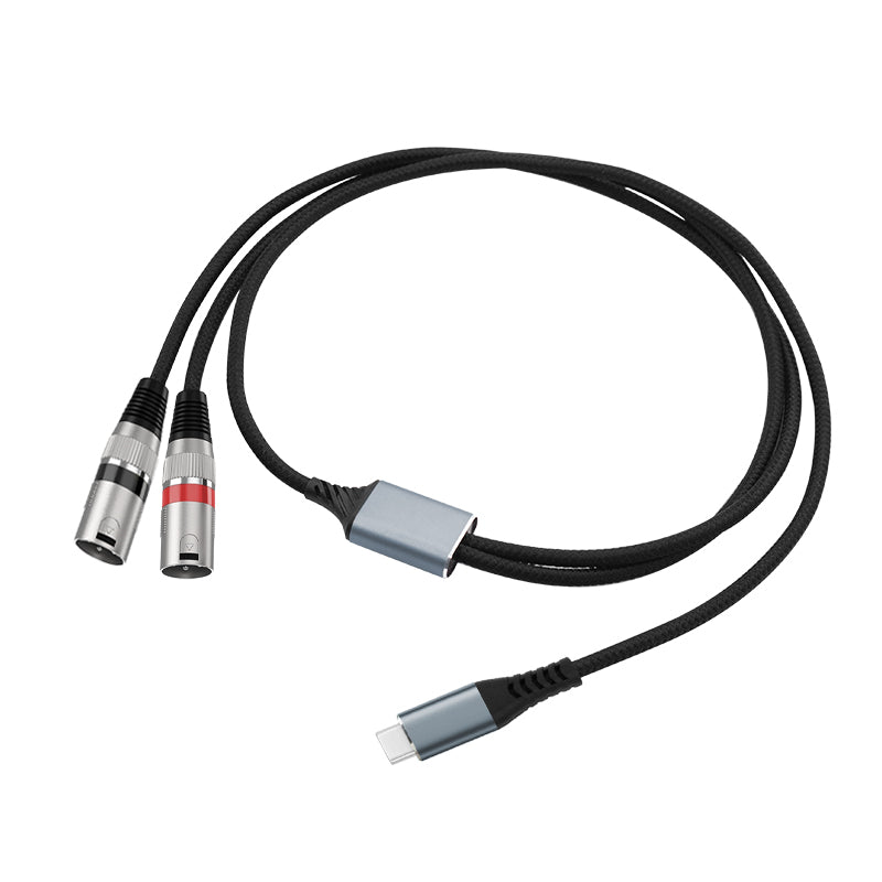 Factory Wholesale USB C to Dual XLR Male Audio Cable USB C to 2 XLR Male Amplifier Cable Mobile Phone Speaker