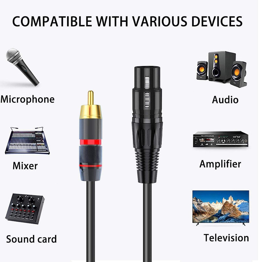 Dual XLR to RCA Cable Heavy Duty Dual XLR Female to Dual RCA HiFi Stereo Audio Connection Microphone Interconnect Cable