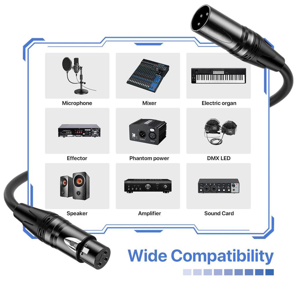 Factory High Quality XLR Cables Premium Balanced Microphone Mic Cord 3 Pin XLR Male to Female XLR Cable