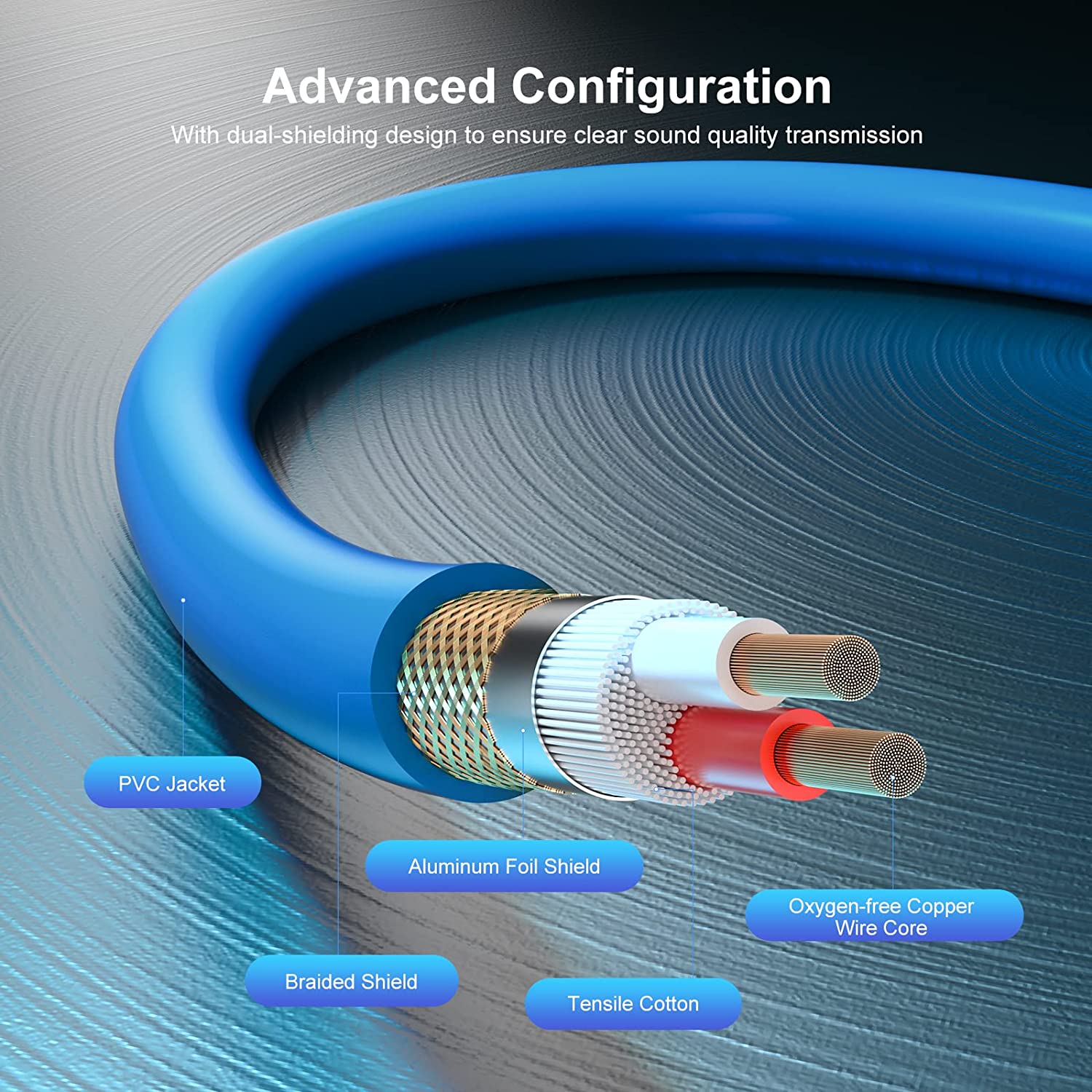 1/4 Inch TRS to XLR Male Cable 6.35mm Balanced Quarter Inch to XLR Microphone Cord Professional Audio Cable for Mixer Amplifier