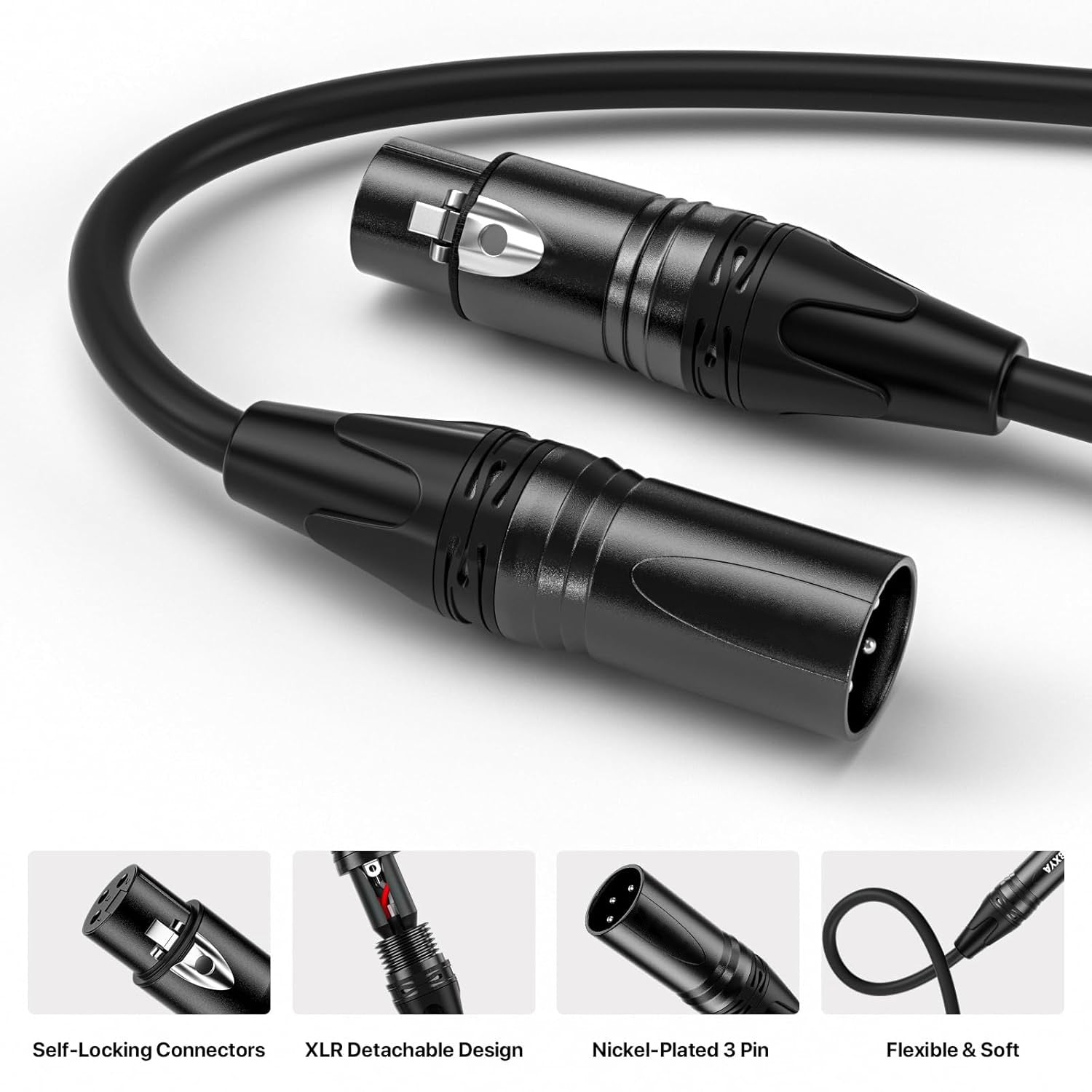 Factory High Quality XLR Cables Premium Balanced Microphone Mic Cord 3 Pin XLR Male to Female XLR Cable