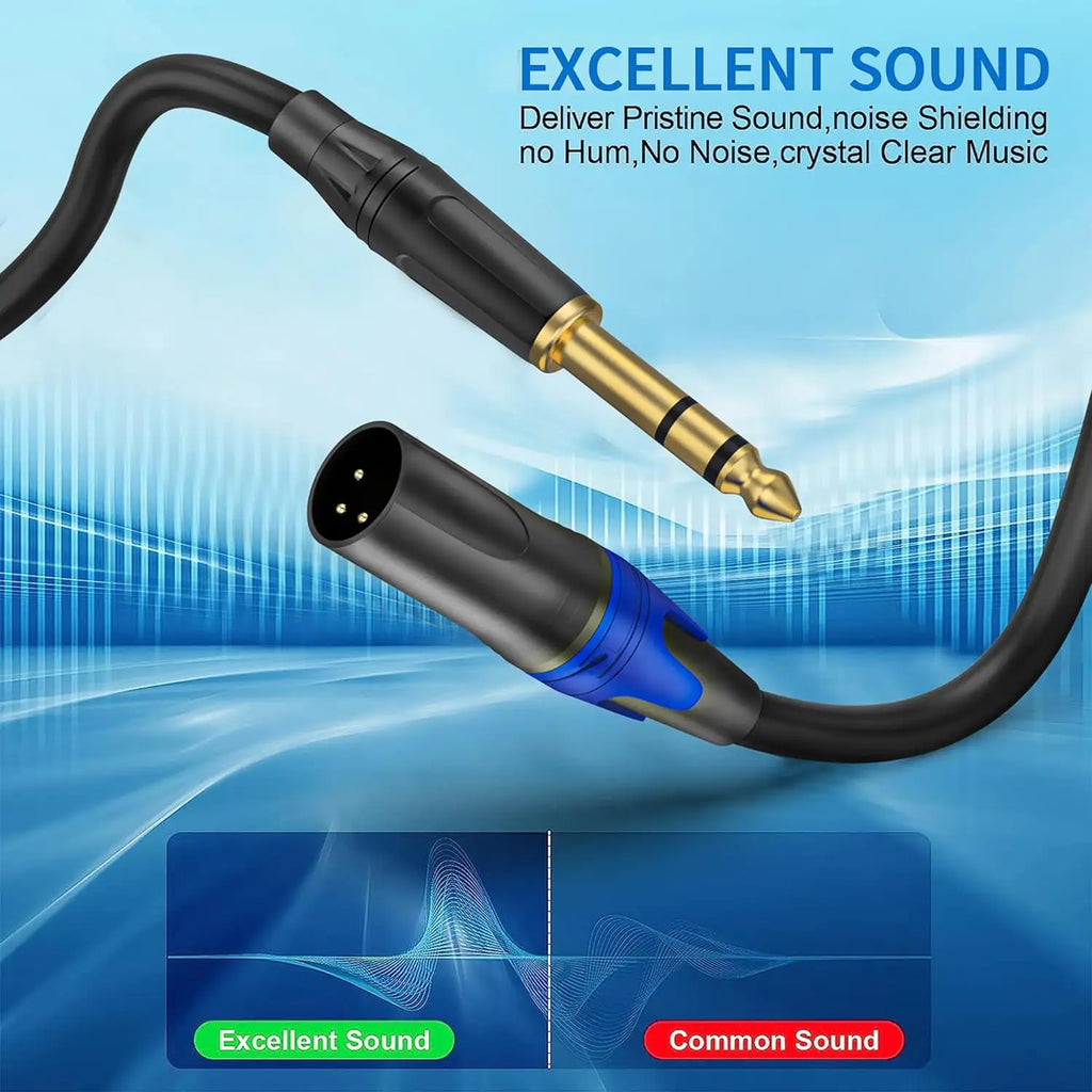 Factory Custom Length XLR Male to 1/4 Inch 6.35mm TRS Male Audio Stereo Mic Cable 6.35mm Male to XLR Balanced Mic Cable