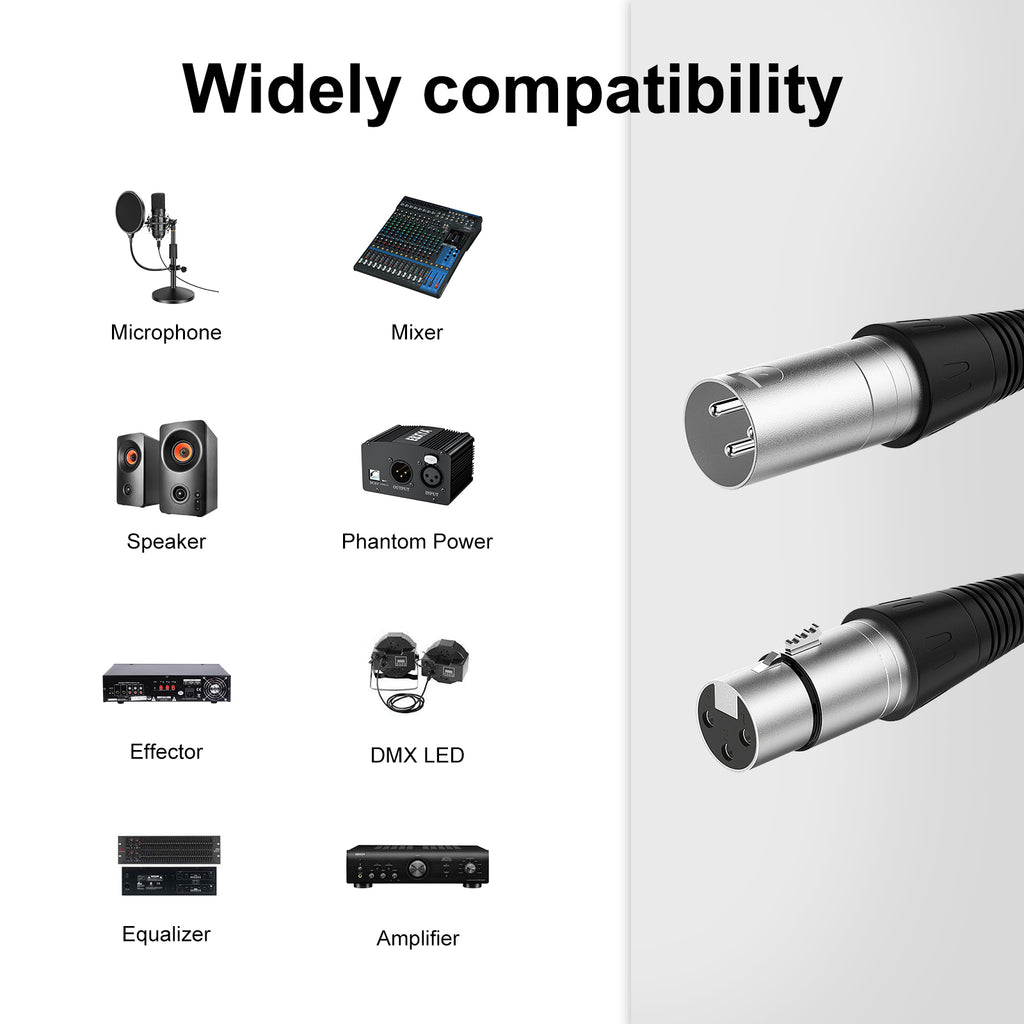 Factory OEM Hifi XLR Audio Cable Microphone Mic 3 Pin Connector XLR Male to Female Extension Cables for Speaker