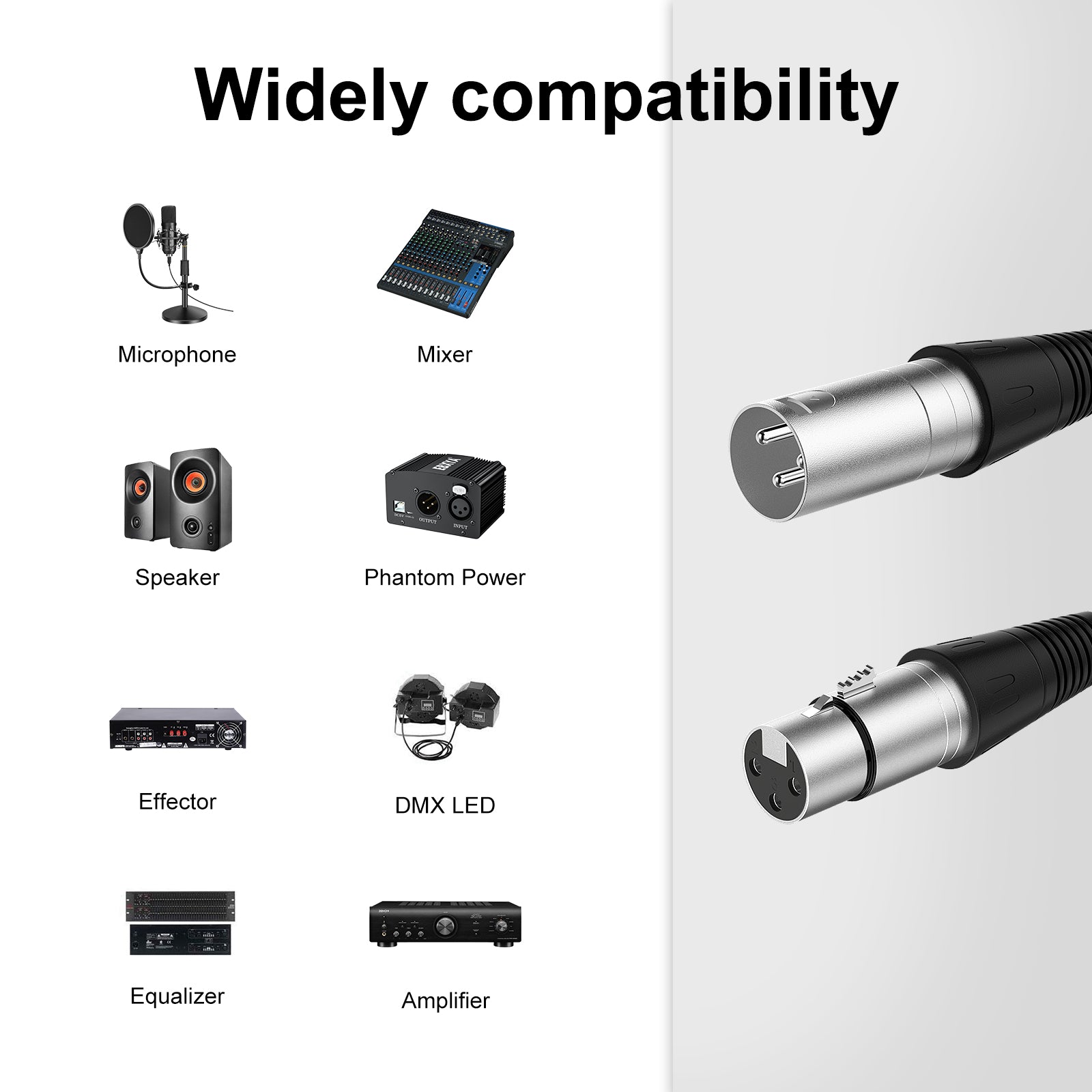 Factory OEM Hifi XLR Audio Cable Microphone Mic 3 Pin Connector XLR Male to Female Extension Cables for Speaker
