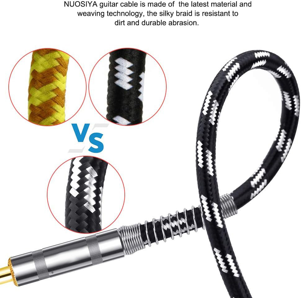 Factory oem Guitar Cable 6.35mm TS Straight to Right Angle Instrument Cable Male to Male Plug Audio Cord for Electric Guitar