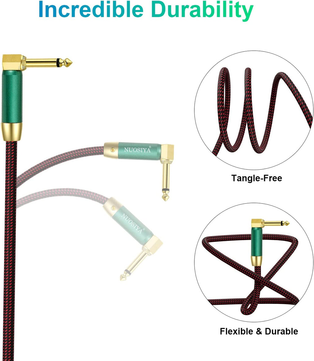 Guitar Cable Instrument Cord TS 1/4 Inch Audio 22AWG Chord 6.35MM Right Angle Support Guitar Amp