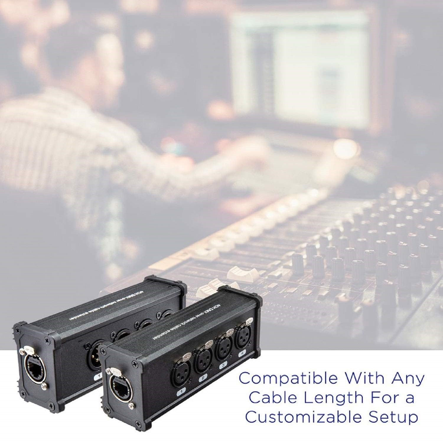 Multi Network XLR Cable 4 Channel Breakout Kit Pair with 2 Boxes XLR Splitter Boxes Pair with 4X Male XLR Box and 4X Female XLR Box Compatible with EtherCON Connector