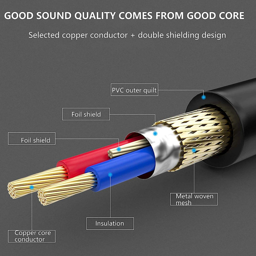 Dual XLR to RCA Cable Heavy Duty Dual XLR Female to Dual RCA HiFi Stereo Audio Connection Microphone Interconnect Cable