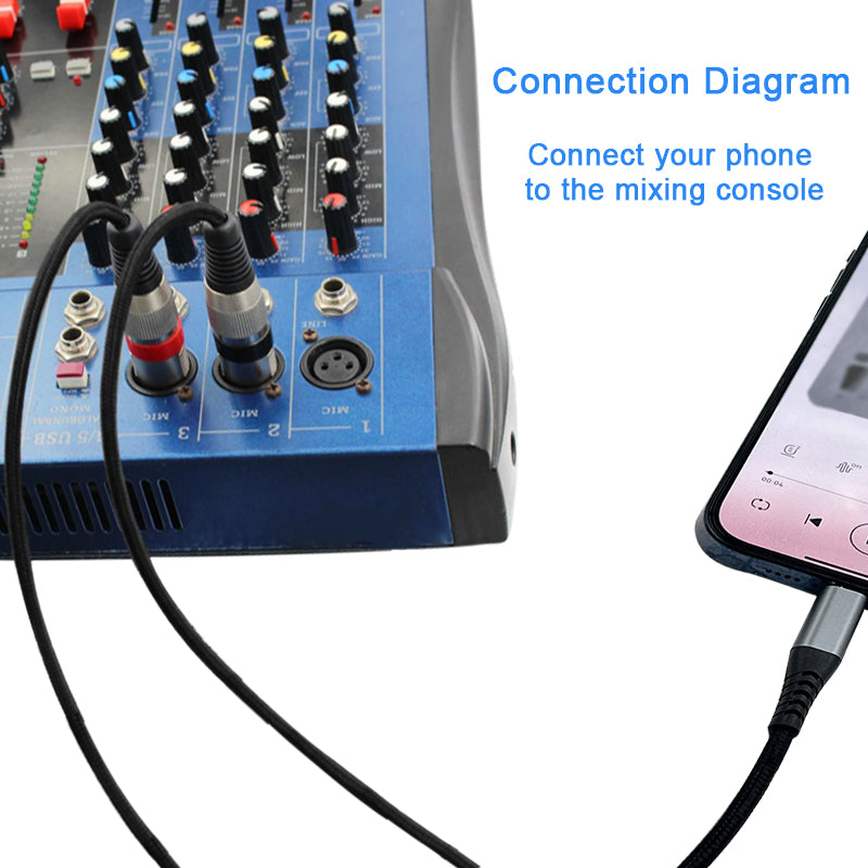 Factory Wholesale USB C to Dual XLR Male Audio Cable USB C to 2 XLR Male Amplifier Cable Mobile Phone Speaker