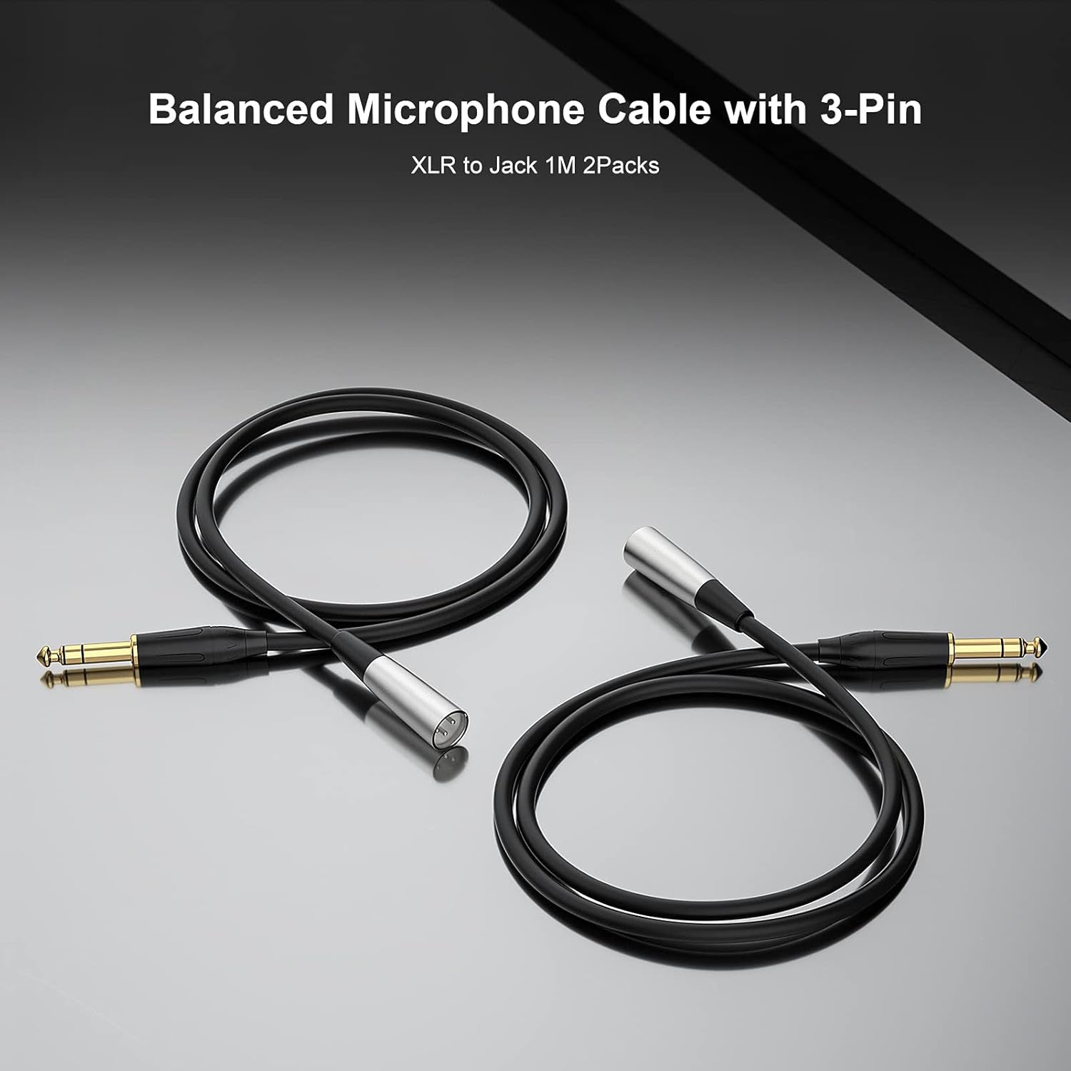 1/4" TRS to XLR Male Balanced Mic Microphone Cable XLR to 6.35 Jack