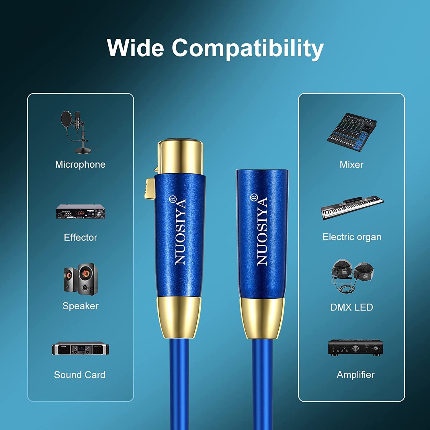 Premium Balanced Microphone Cable with 3 Pin XLR Male to Female Mic Speaker Cable