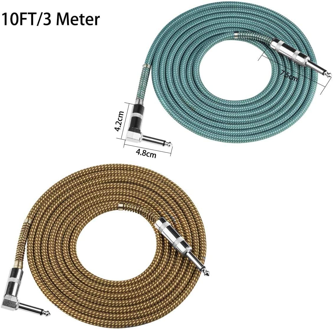 Factory OEM High Sound Quality 6.35mm Guitar Patch Cable Jacket Mono Connector Instrument 1M Audio Cable Car HDTV Computer Bulk