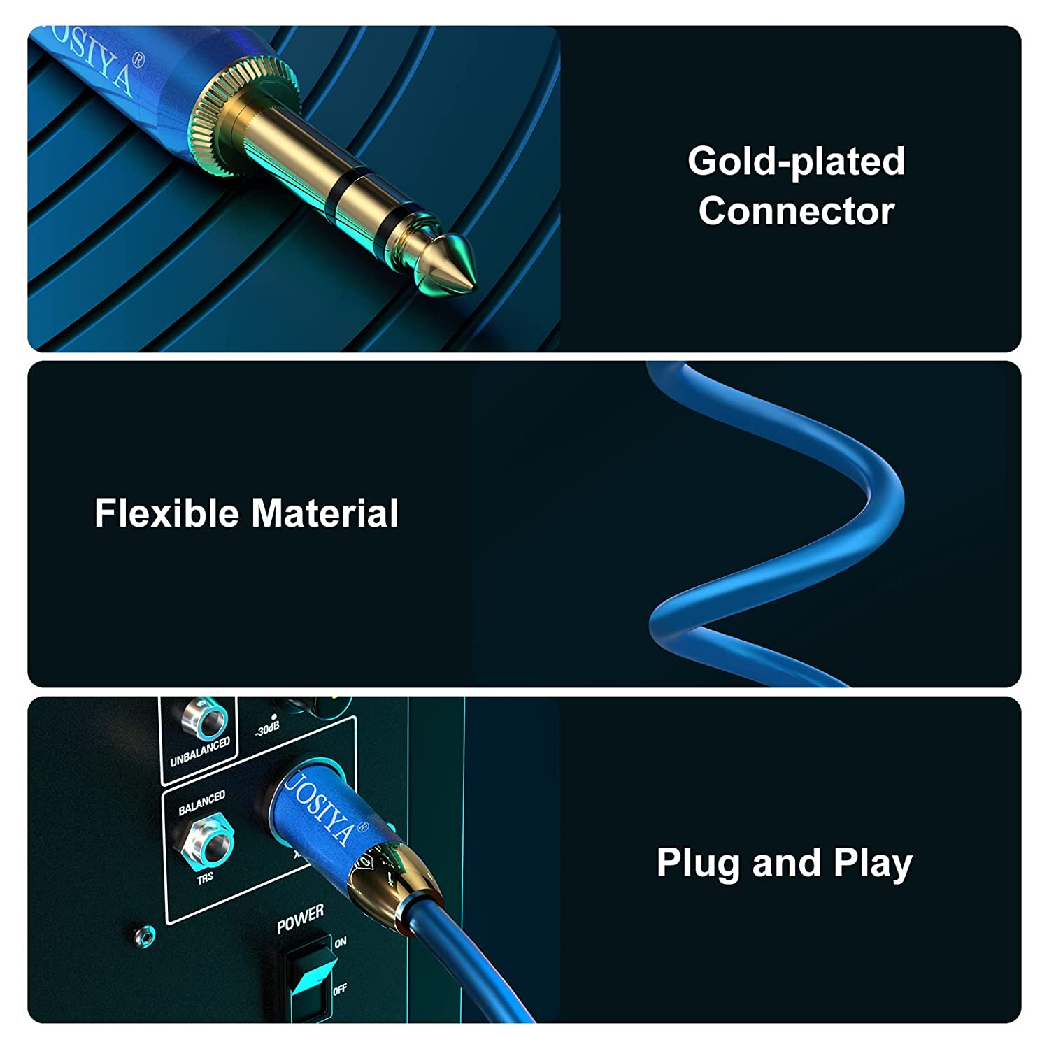 1/4 Inch TRS to XLR Male Cable 6.35mm Balanced Quarter Inch to XLR Microphone Cord Professional Audio Cable for Mixer Amplifier