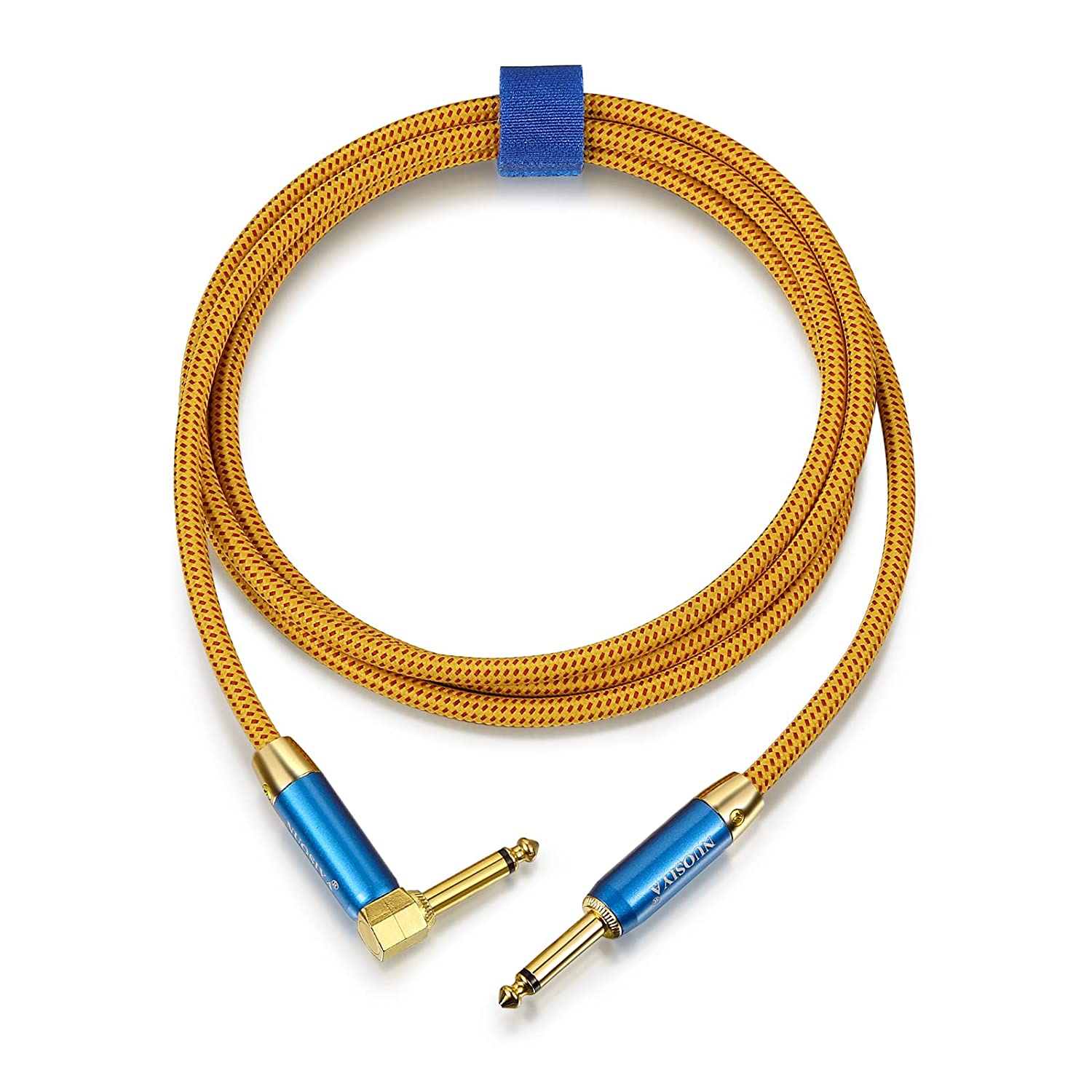6.35mm Electric Guitar Chord Instrument Cable L Shaped Guitar Cable Straight to Right Angle Gold Plated Plug for Bass