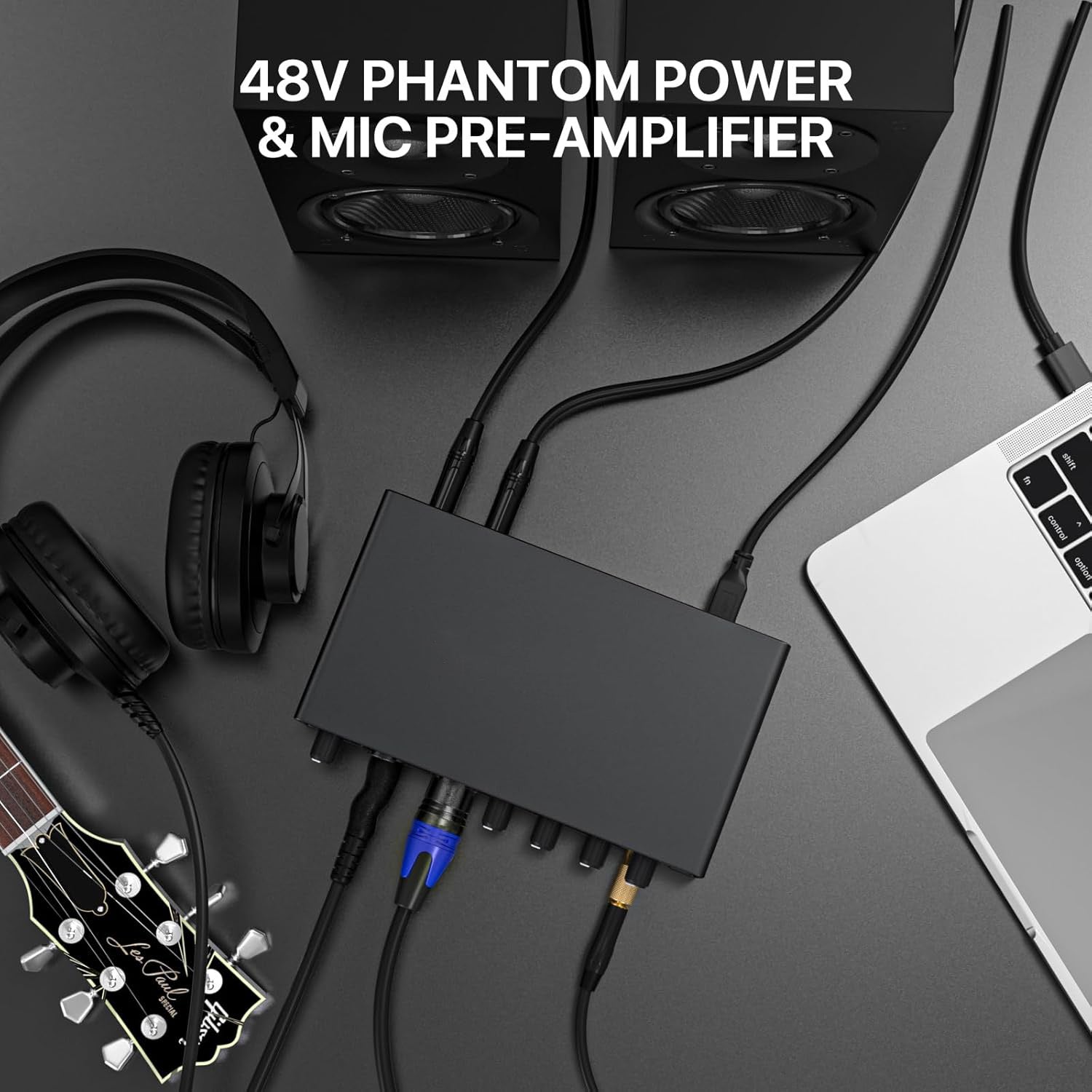 2i2 USB Audio Interface for PC and Mac, 24-bit/192kHz Plug and Play Interface for Recording Music, Studio, Guitar, Podcast, Streaming